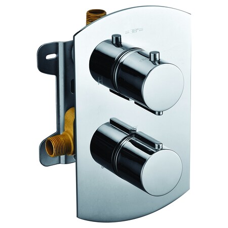 Alfi Brand Polished Chrome Round Knob 1 Way Thermostatic Shower Mixer AB3809-PC